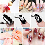 6 Stück Nagel Pinsel Set, Doppel-Ende Nageldesign Pinsel, Acryl Nail Art Pinsel Set Nail Art Liner Pinsel Dotting Tool voor DIY Nail Art Design (Mit 1 Schwammbürste)