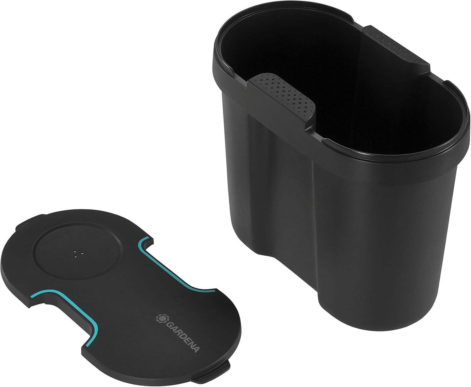 Gardena Watertank: Watertank voor binnen en buiten, uitbreidbaar met verdeelbuis en aansluitstuk, 10,5 l (13367-20), zwart; turkoois