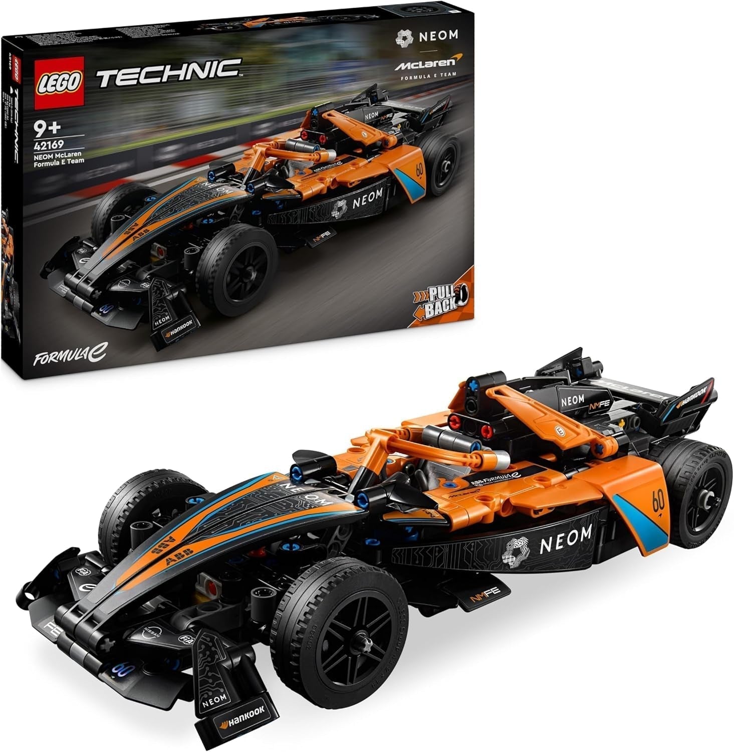 LEGO Technic NEOM McLaren Formule E racewagen, raceauto speelgoed voor 9 jaar oude jongens en meisjes, modelautoset, kinderkamerdecoratie, verjaardagscadeau-idee 42169 Bouwsets Bekijk de LEGO-Store Single
