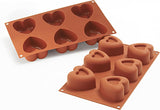 Silikomart 20.036.00.0060 SF 036, Keukenhart Naty Shop L (69,5 x 72 mm, diepte 39,5 mm. Volume: 6 x 125 ml) Sf124 Passion, 6 x gekerfde harten
