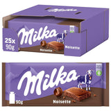 Milka Noisette – Alpenmelkchocolade met delicate en romige hazelnootvulling – 25 x 90 g