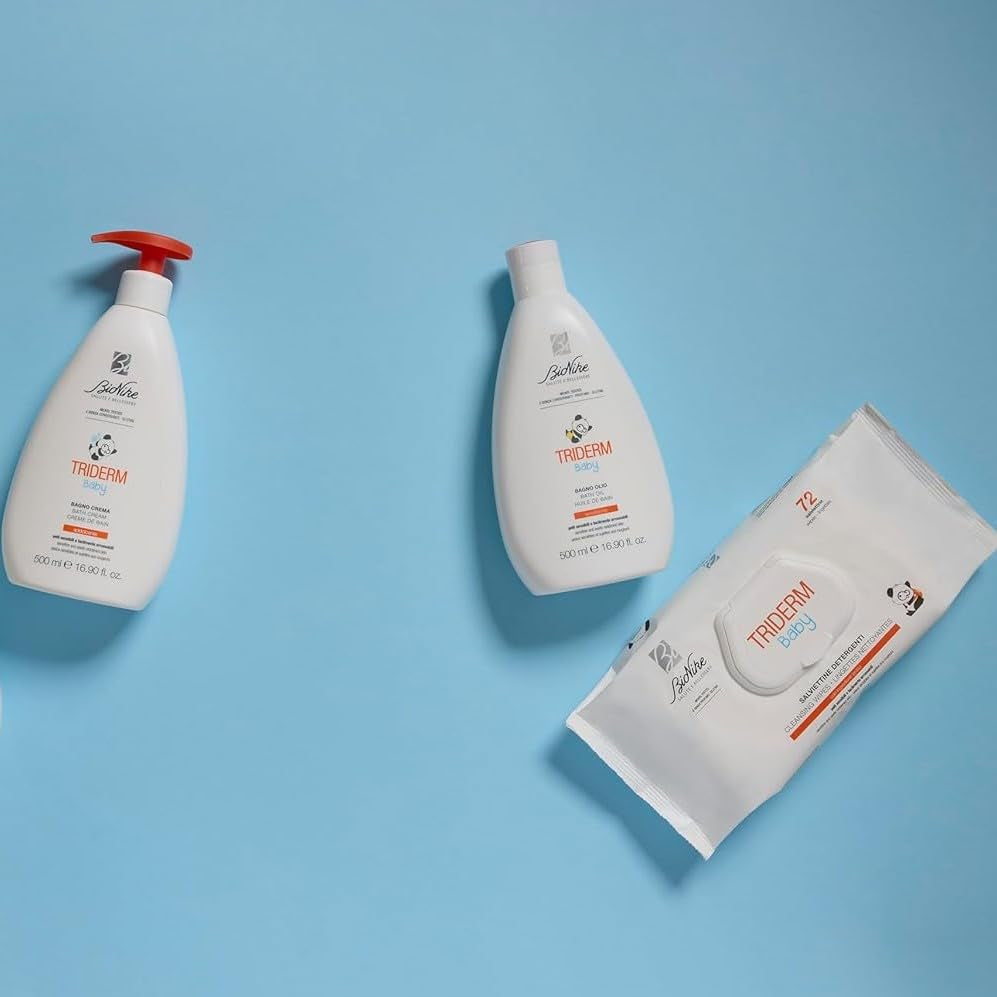 Bionike Triderm Babydoekjes voor droge en gevoelige huid Verzachtende en verstevigende werking Beschermt en hydrateert 72 doekjes