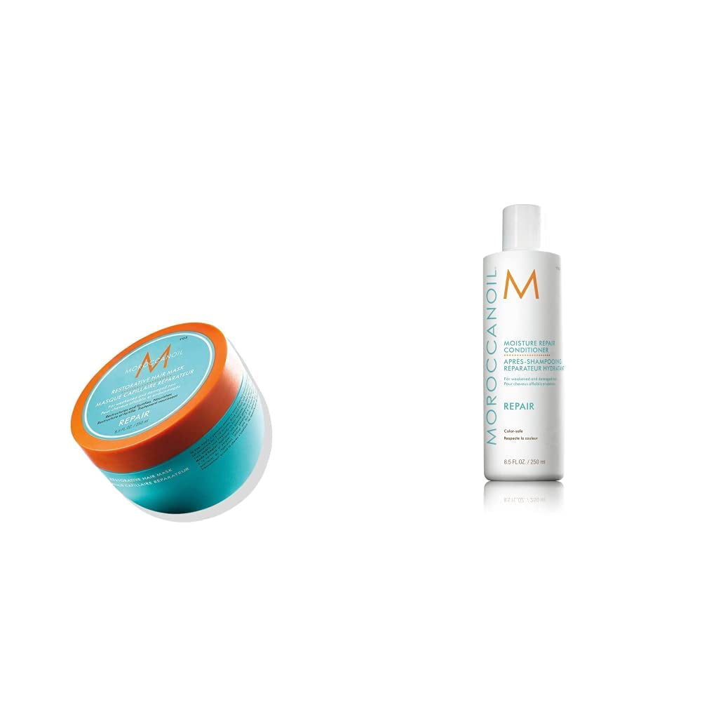 Marokkaanseolie haarversterkingsmasker Naty Shop haarmasker 250 ml (1 verpakking) verpakking met extra volumeshampoo