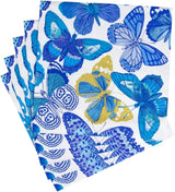 Vlinderservetten, blauw, 20 stuks per verpakking