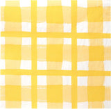 Talking Tables 20 x gele gingham wegwerp servetten van gerecycled papier voor buiten zomerpicknicks en diners, milieuvriendelijk voor verjaardagsfeestjes, Pasen, bruiloften, barbecues, 3-laags 33 cm