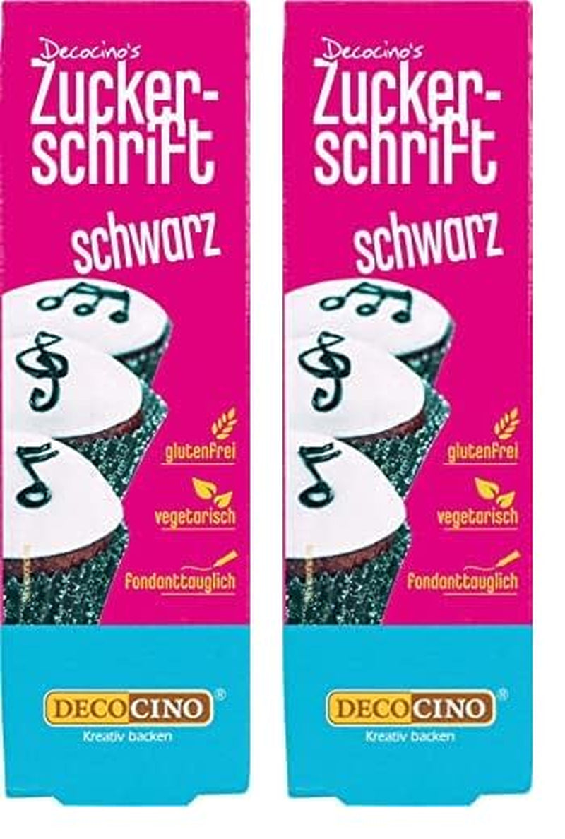 Decocino Red Sugar Lettering - Voedselkleuring Lettering - Praktische tube voor het etiketteren van fondant en glazuur - Bakdecoraties voor taarten, cakes en cupcakes! (Pack van 2)