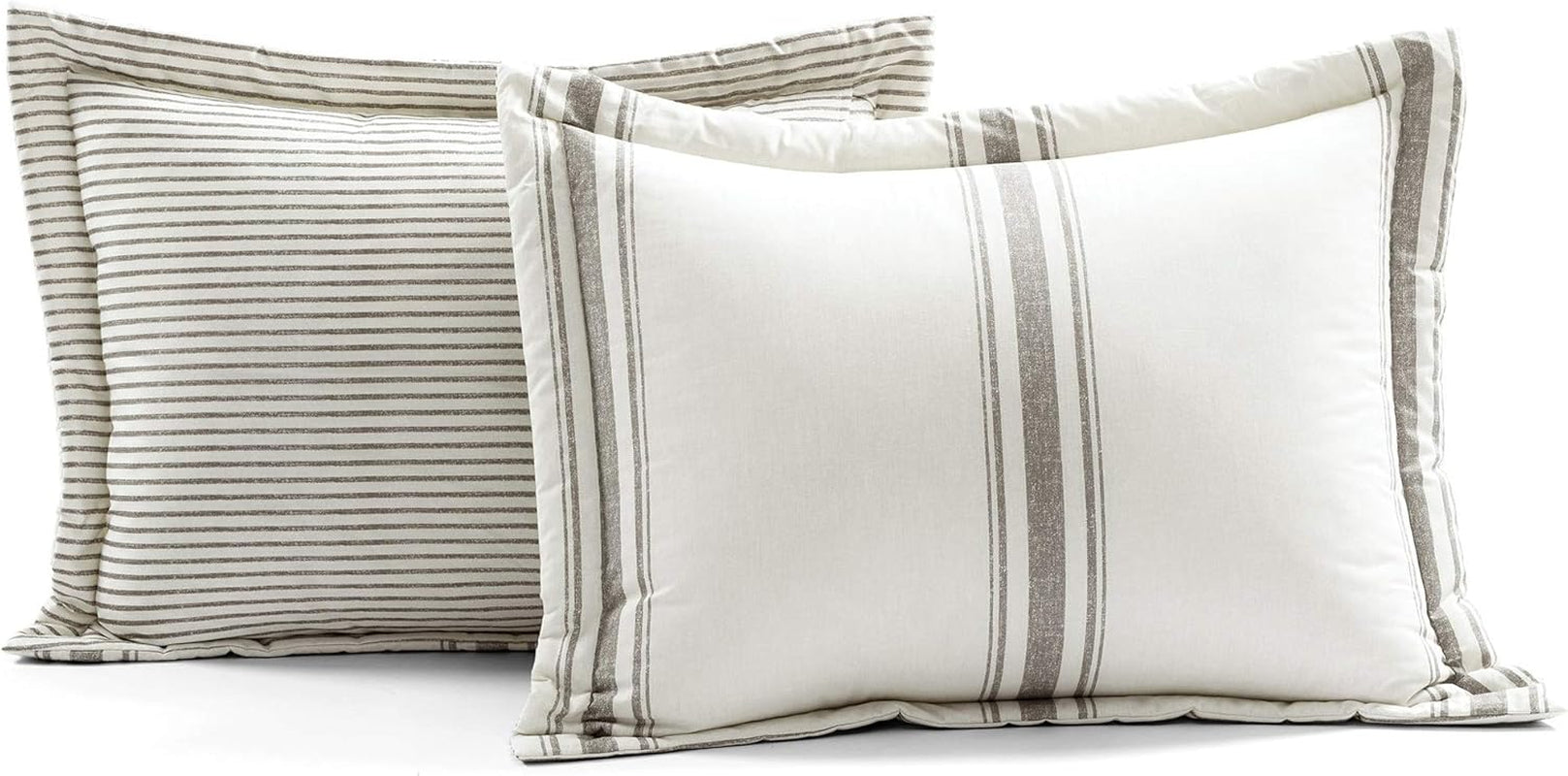 Lush Decor Boerderijquilt met strepen, Full/Queen, grijze dekbedden en dekbedden Naty Shop