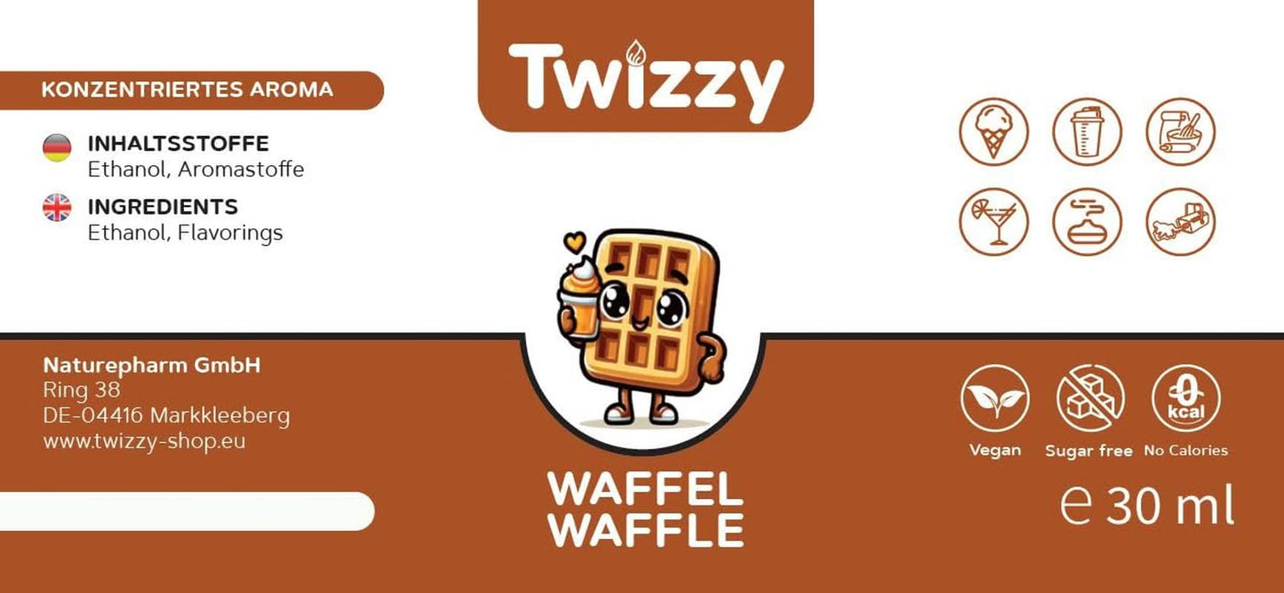Twizzy Waffle Voedselaroma - 30 ml - Intens aroma - Ideaal voor het bakken van Arome Naty Shop