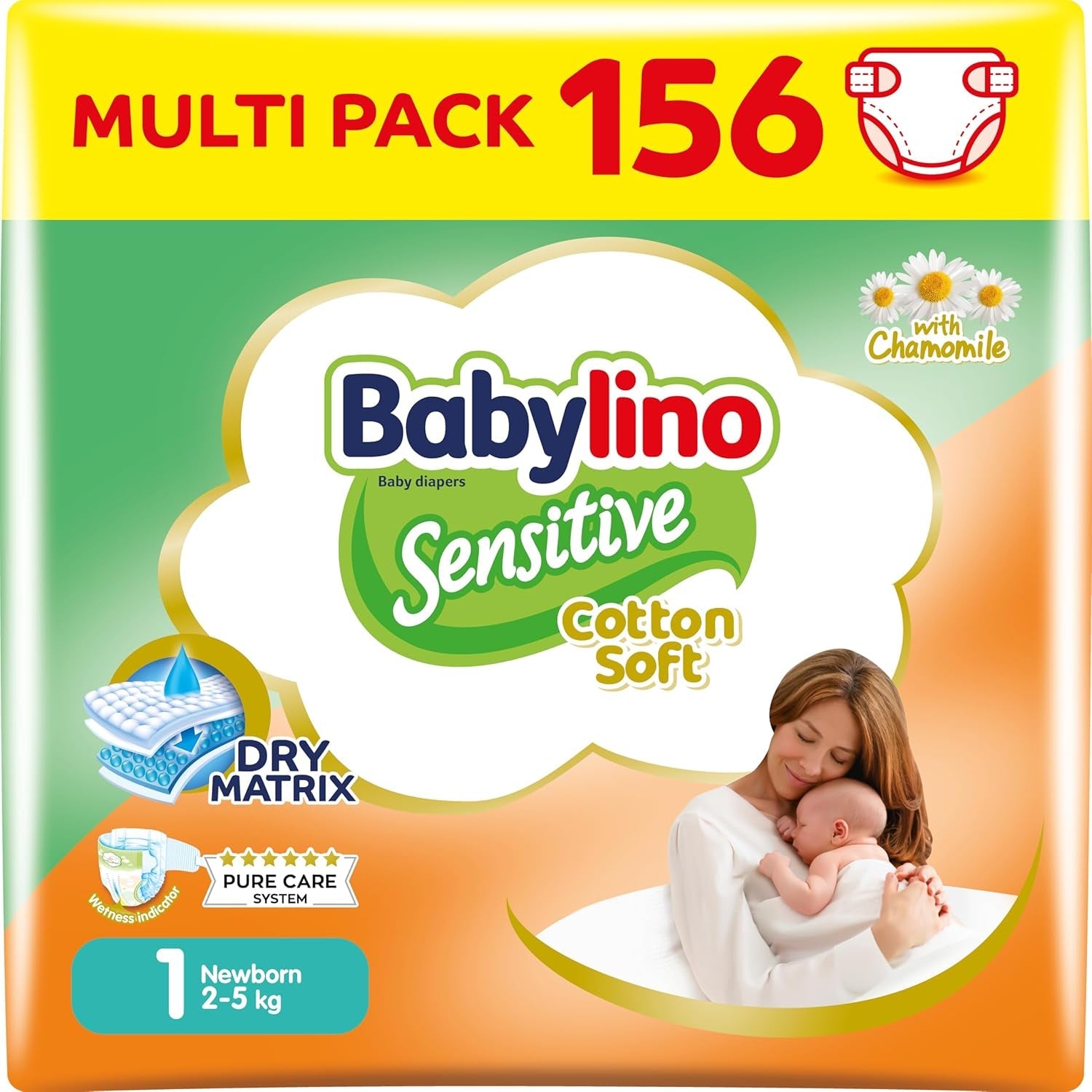 Luiers voor gevoelige baby's, maat 7, extra large plus (+15 kg), 14 stuks