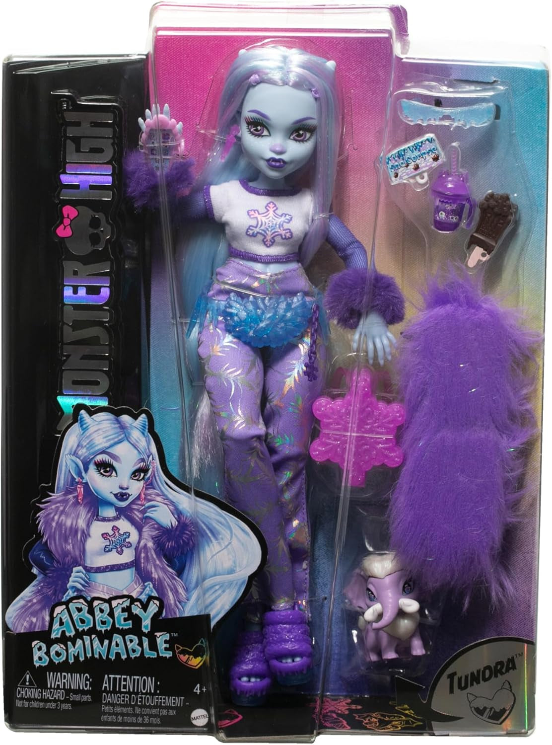 Monster High Abbey Bominable Yeti met mammoethuisdier en accessoires - Spooktastische sneeuwvloklook voor kinderen vanaf 4 jaar, HNF64 Naty Shop-poppen