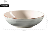 MÄSER 931875 Bel Tempo II serviesset voor 6 personen met moderne vintage look, 18-delig tafelservies, handgeschilderd keramisch servies, steengoed, rookblauw