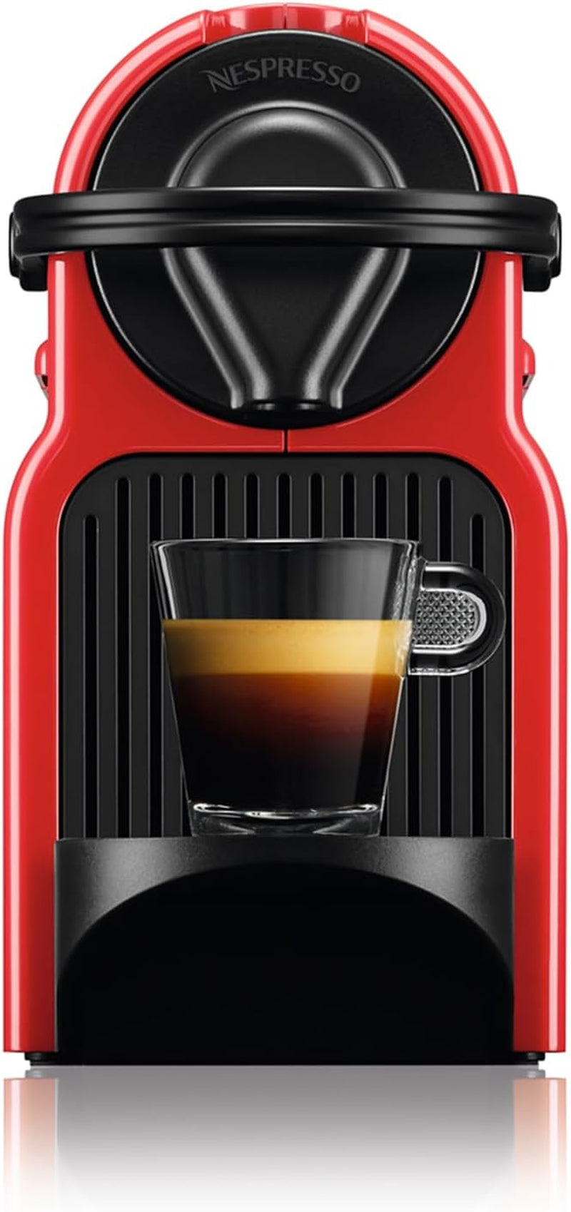 Krups Nespresso Inissia espressomachine - compacte espressomachine voor koffiecapsules, druk van 19 bar, snelle verwarming in 25 seconden, energiebesparende functie, watertank van 0,7 l, rood, model YY5506FD