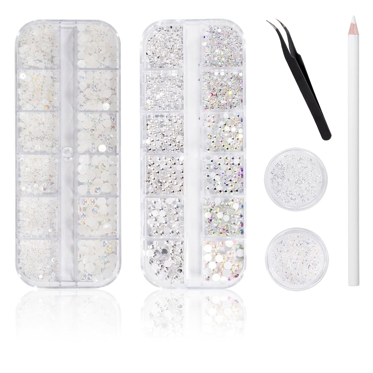 5600 Stück Strasssteine ​​​​Nägel Nail Art, 36 Farben Glitzersteine, Dekorationen Nagelsteine ​​​​Für Nagelkunst, Einschließlich Wachsstift Für Strasssteine ​​en Strass-Picker