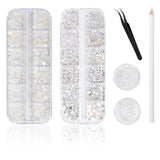5600 Stück Strasssteine ​​​​Nägel Nail Art, 36 Farben Glitzersteine, Dekorationen Nagelsteine ​​​​Für Nagelkunst, Einschließlich Wachsstift Für Strasssteine ​​en Strass-Picker