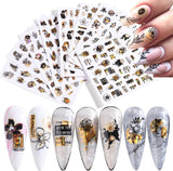 GZMAYUEN 12 kleuren Franse nagelstickers 3D Franse kleurverloop nagelstickers Zelfklevende nagelontwerp Nagelaccessoires