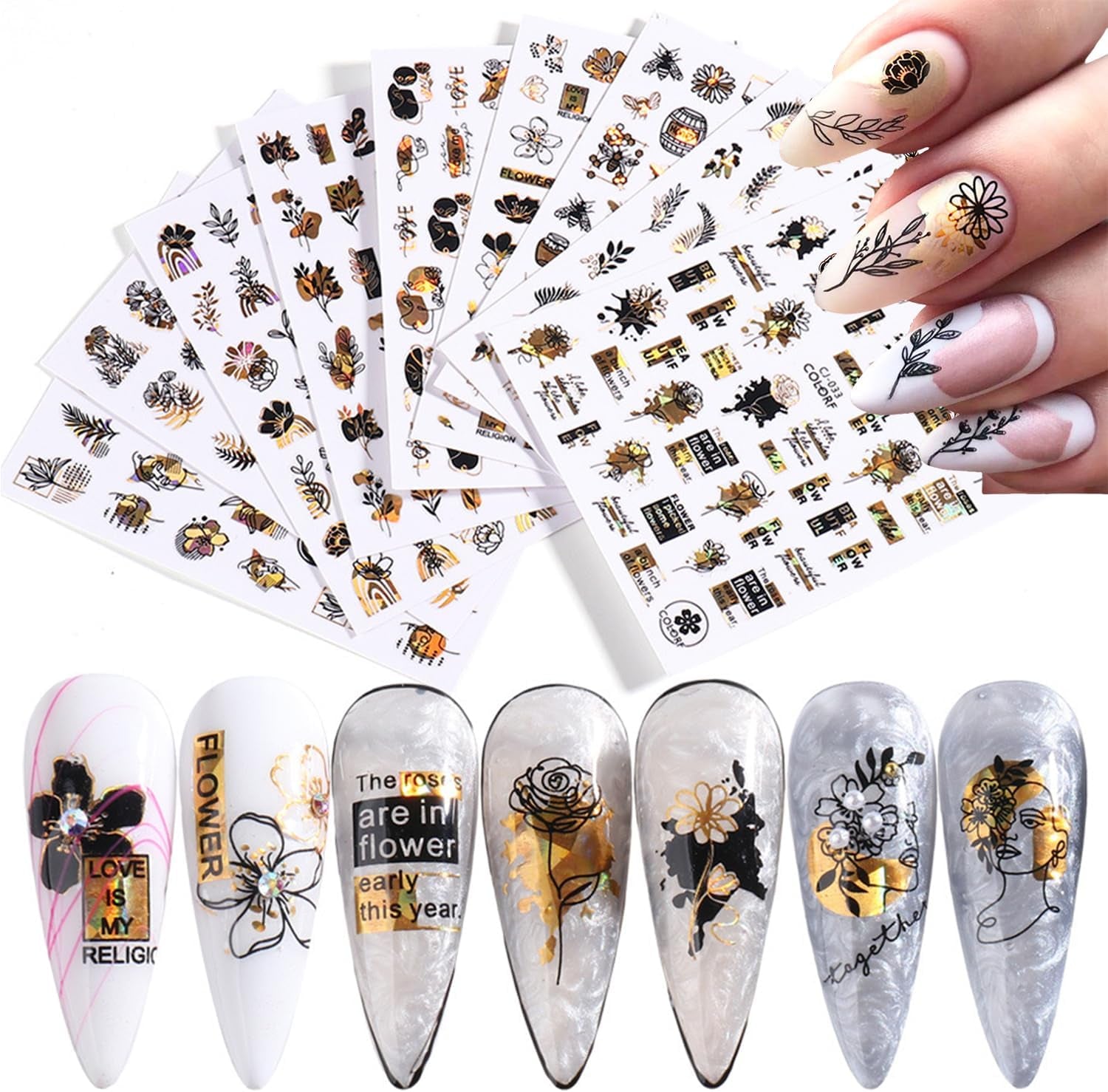GZMAYUEN 12 kleuren Franse nagelstickers 3D Franse kleurverloop nagelstickers Zelfklevende nagelontwerp Nagelaccessoires