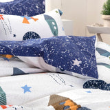 Kinderbeddengoed, raketten en planeten, omkeerbaar design, katoenen beddengoed - kinderen Naty Shop