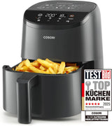 COSORI heteluchtfriteuse Airfryer, 12-in-1 luchtfriteuse XXL 6,2 liter, heteluchtfriteuse met kijkvenster en roerherinnering, 80 recepten huishoudelijke apparaten Naty Shop Light Black 2L Mini