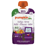 Pumpkin Organics Bio Gemüse-Getreide-Quetschie Kürbis, Birne, Apfel, Pflaume, Hafer ohne Zuckerzusatz¹ - ab 8 Monaten - als Snack of Beikost für unterwegs (100g)