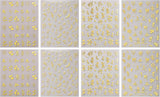 JMEOWIO Nagelsticker Goldene Blumen 8 Blatt Nail Art Sticker Selbstklebend Nagelaufkleber Decoratie Nageldesign Zubehör
