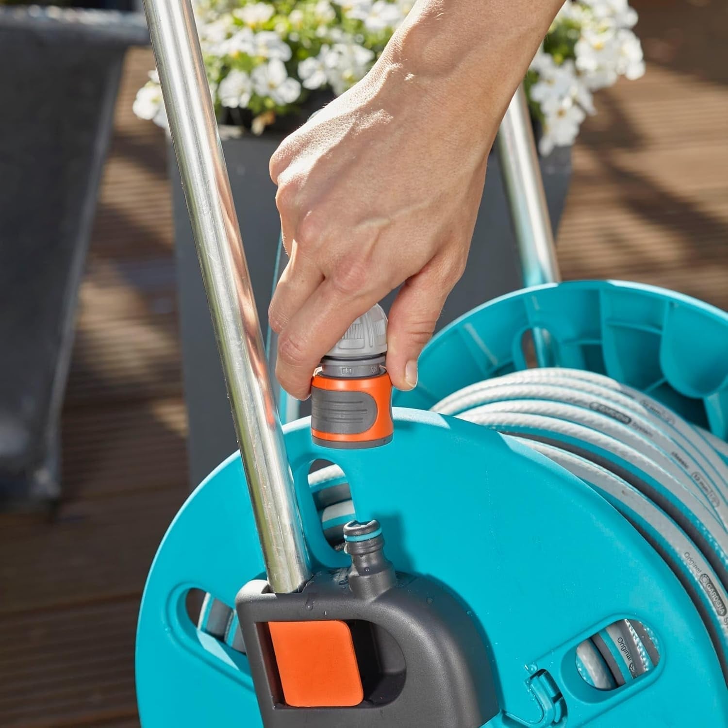 GARDENA CleverRoll S slangenwagen, slanghaspel, compacte opslag (18500-20)