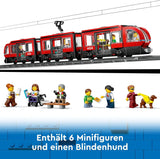LEGO City tram met station, cadeau-idee voor voertuigspeelgoedfans vanaf 7 jaar, met 6 minifiguren en een geleidehond voor rollenspellen, bouwspeelgoed 60423 Bouwsets Besuche den LEGO-Store