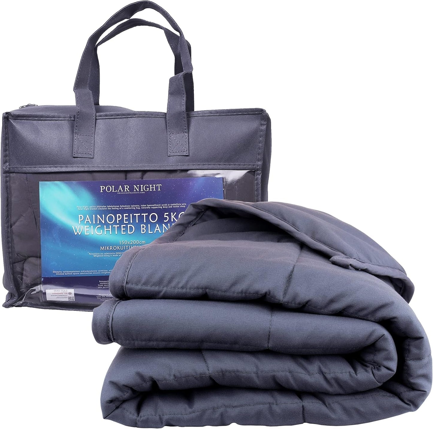 Polar Night verzwaringsdeken voor volwassenen 150 X 200 Cm, 9 Kg - Verzwaarde deken voor diepe slaap, zware deken, therapiedeken gemaakt van 100% microvezel, ontspanningsdeken Oeko-Tex® 100 Comforter Standaard bedden en dekens Polar Night 150 X 200 Cm 9,0 kilogram