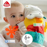 Fehn Babyhandpop Krokodil - Knuffel met rammelaar, ritselend papier, bijtring en pieper - Babyhandpop - Knalspeelgoed voor baby's en peuters vanaf 6 maanden Babyspeelgoed Naty Shop