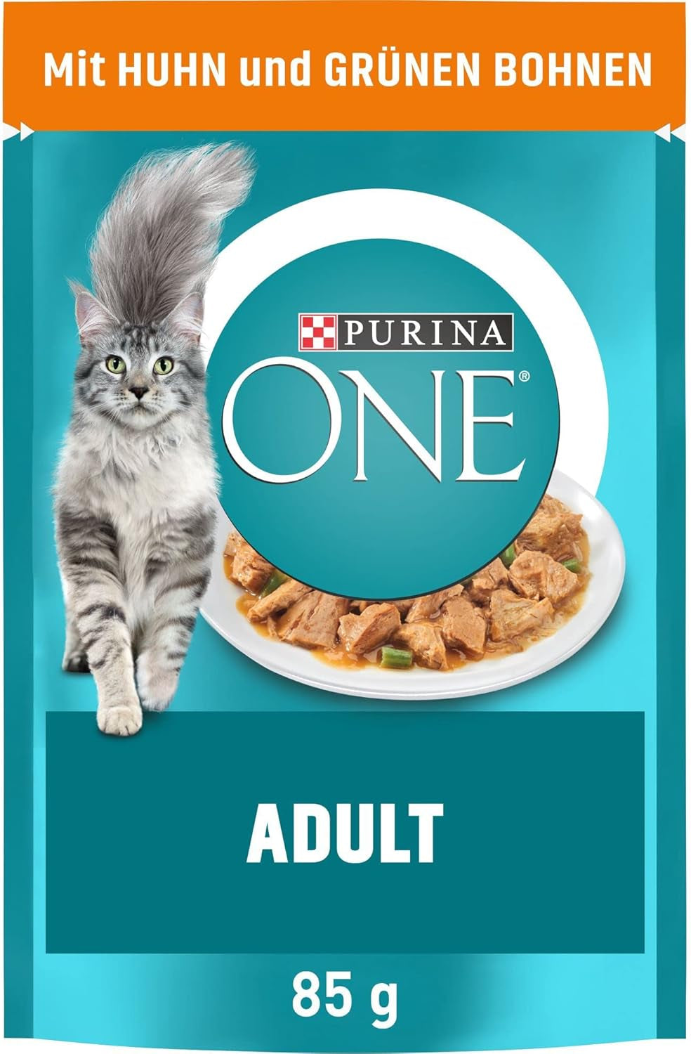 PURINA ONE Adult natvoer voor katten, malse stukjes in kippensaus, verpakking van 26 (26 x 85 g)