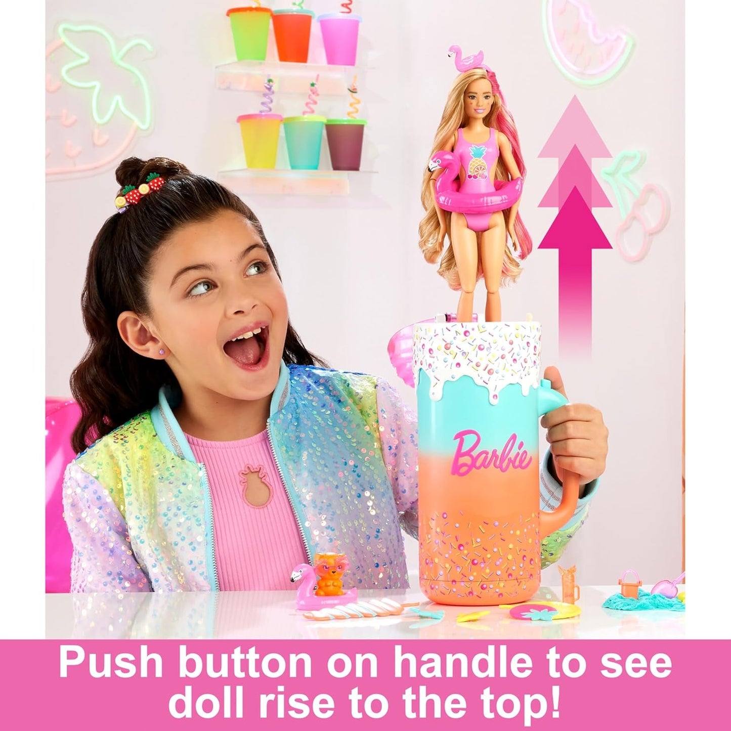 BARBIE Pop Reveal Rise & Surprise Gift Set - 15+ verrassingen, waaronder 1 Barbie-pop, strandaccessoires voor speels en fruitig plezier voor kinderen vanaf 3 jaar, HRK57