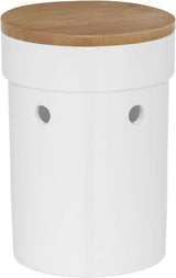 Kela broodtrommel met ventilatiegaten, keramische broodtrommel, SALENA, broodtrommel, wit, 36,5 x 23,5 x 14 cm Voedselbewaardozen Naty Shop Uienpot