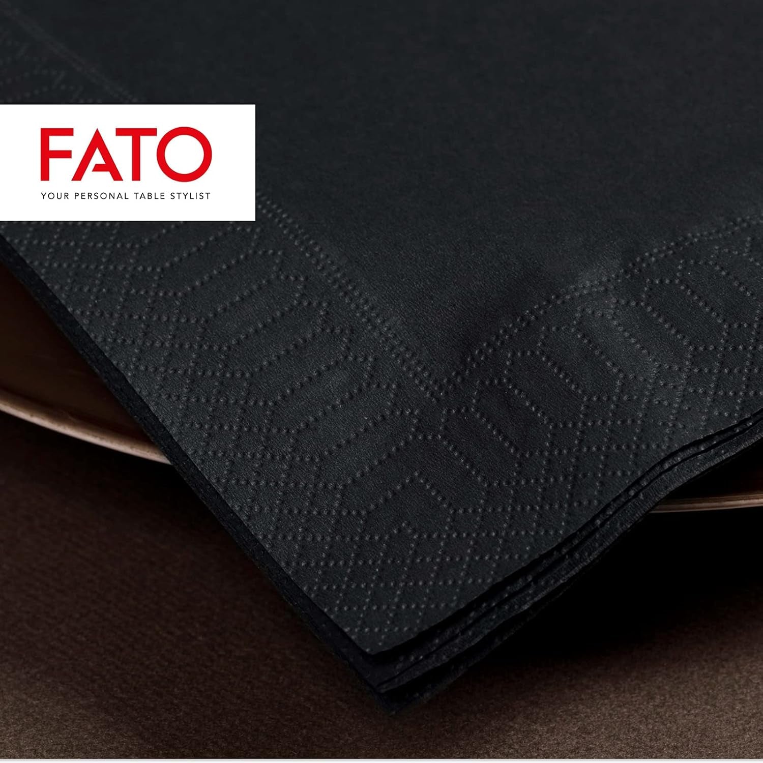 - Papieren wegwerpservetten, ideaal voor hapjes en cocktails, verpakking van 100 servetten, maat 24X24, 4-voudig, 2-laags, zwarte kleur, 100% puur cellulosepapier, Fsc-gecertificeerd