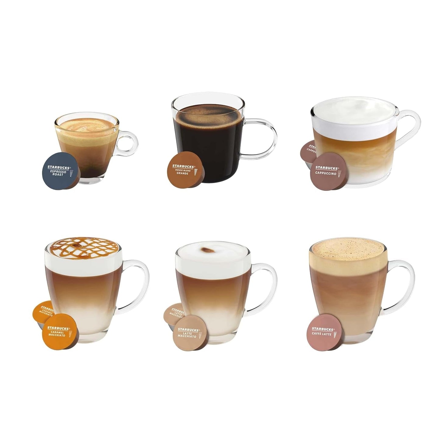 STARBUCKS Probierset, Mixed Cup Variety Pack van Nescafé Dolce Gusto Kaffeekapseln 6 x 12 (72 Kapseln) - Exclusief bij Amazon