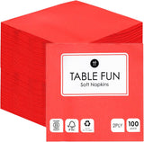 Table Kind 100 witte zachte servetten in bulk, hoogwaardige servetten voor feesten, catering en dagelijks gebruik, FSC, duurzaam en recyclebaar, gemaakt in de EU | 2-laags | 33 cm
