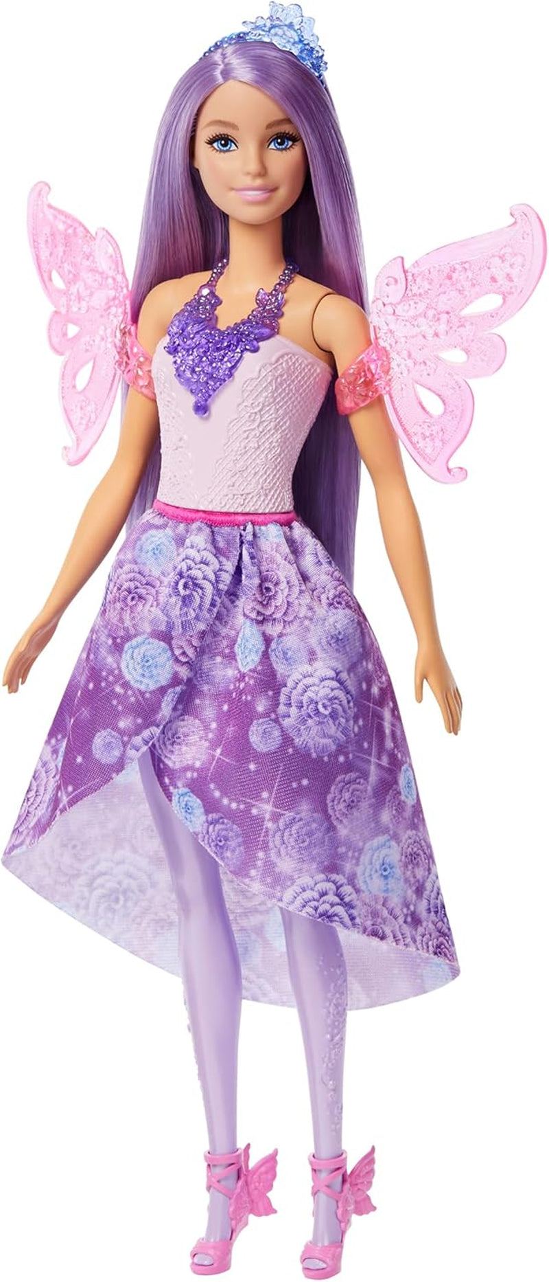Barbie 3-in-1 speelset met 8 accessoires, waaronder zeemeerminstaart, sprookjesvleugels, koninklijke kettingen, schoenen en meer voor 10+ verschillende looks, JCP74