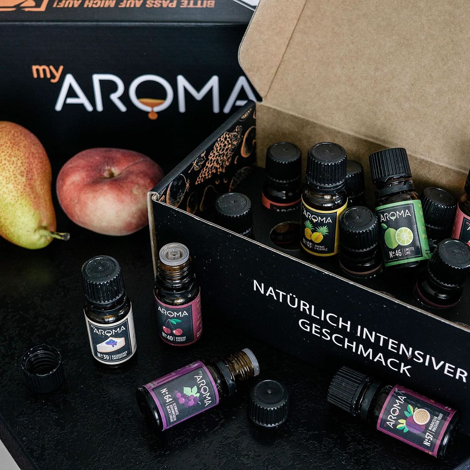 Myaroma | Set: Bos & Weide - Puur Natuurlijke Smaak met Fruitsmaak en Fruitsmaak (5 x 10 ml) | Suikervrije en ongezoete Naty Shop-zoetstoffen