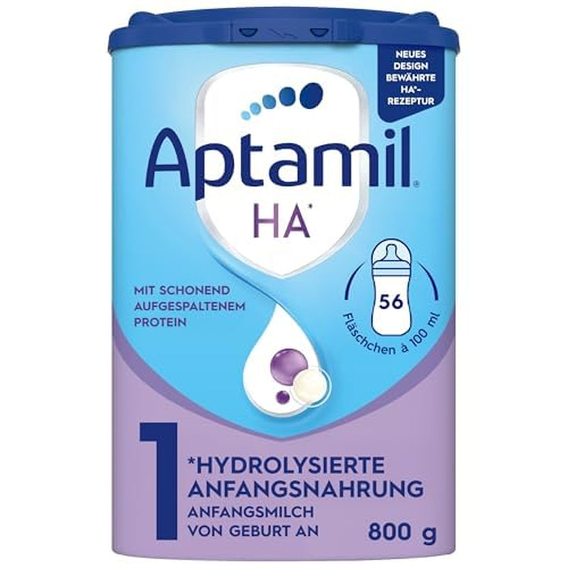 Aptamil HA 1 - Zuigelingenvoeding vanaf de geboorte, met DHA, lactosevrij, palmolievrij, babyvoeding, melkpoeder, 1 x 800 g