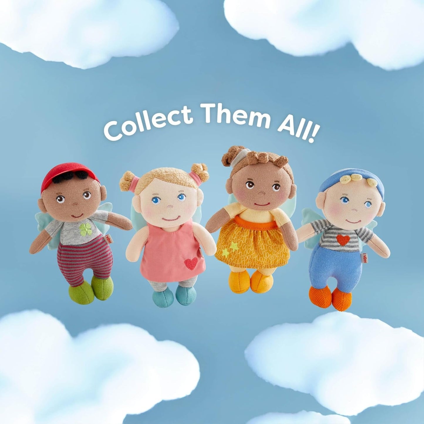 HABA Beschermengel Lore - Pluizige textielpop (15 cm), perfect welkomstcadeau voor baby's en peuters - Wasbaar op 30 °C - 2011870001