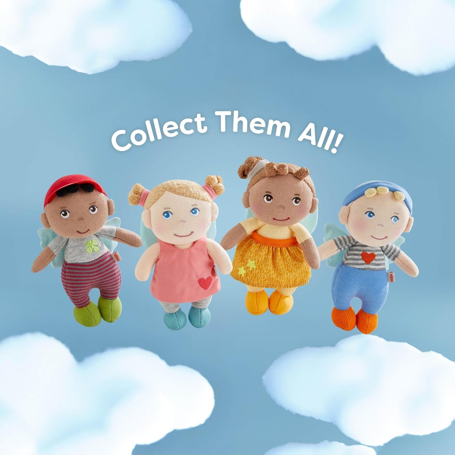 HABA Beschermengel Lore - Pluizige textielpop (15 cm), perfect welkomstcadeau voor baby's en peuters - Wasbaar op 30 °C - 2011870001