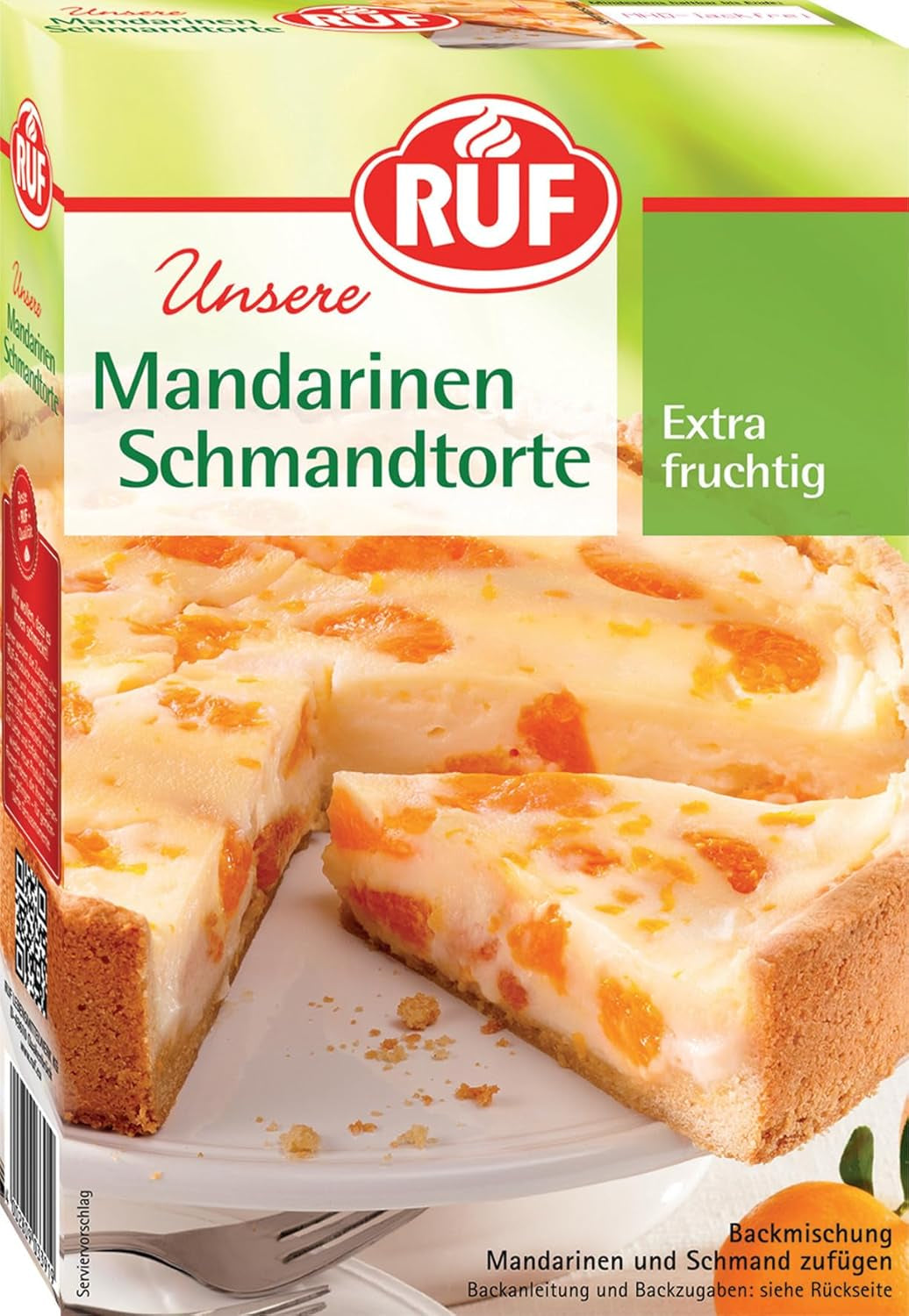 RUF Apfeltorte, Backmischung Für Eine Apfel-Torte Mit Sahne-Creme en Zimt-Zucker, Apfel-Zimt-Torte, Vegan Naty Shop Mandarine-Schmand-Torte 460 G