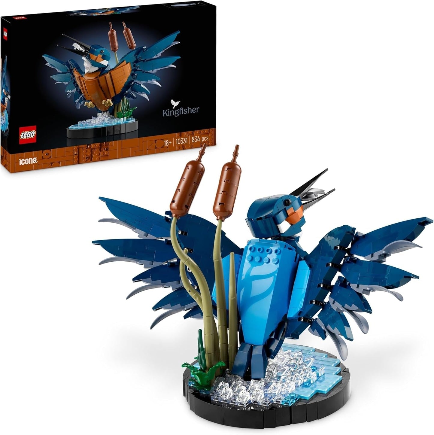 LEGO Icons Kingfisher modelbouwset voor volwassenen, vogelfiguur voor woonkamer of kantoor, huis- en kantoordecoratie, cadeau voor vogelliefhebbers en ornithologen, dames en heren 10331 Bouwsets Bekijk de LEGO-Store Single