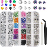 5820 Stück Strasssteine ​​​​Nägel, Glitzersteine ​​​​Nägel en Halbrunde Perlen, AB Kristall Rhinestones, Flatback Nagel Steine ​​​​Mit Pinzette en Stift Für Nagel/Diy (Mehrere Größen en Farben)