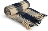 Frisco plaid, Gerecycled katoen, Traditioneel, Plaid, Voor stoel, bank, bank, plaid, deken, Antraciet, 127 X 152 Cm Emma Barclay Bedden en Dekbedden Marineblauw 50X60" (127X152Cm)