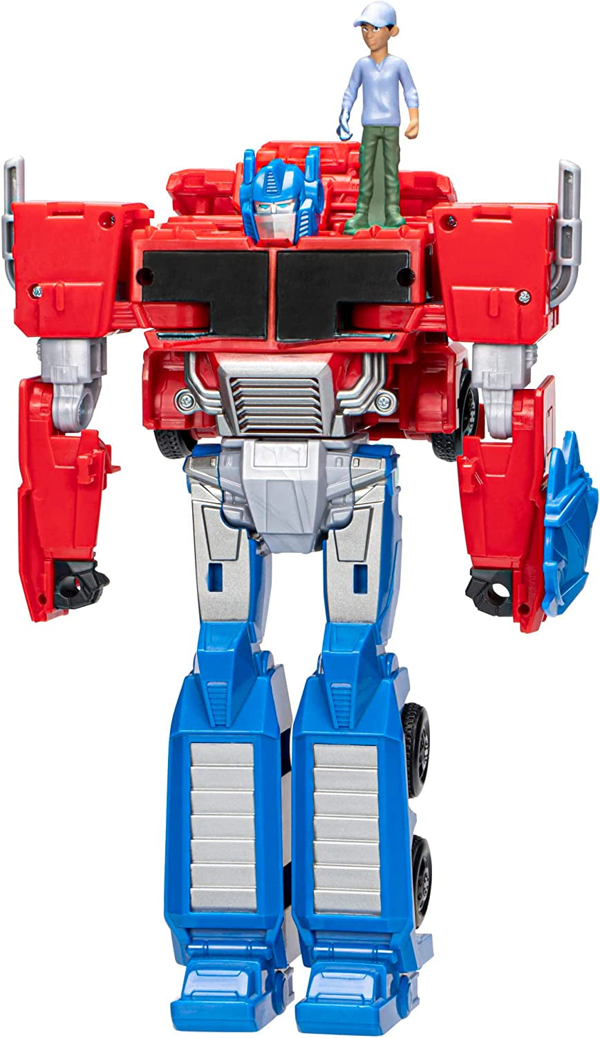 Transformers Earthspark Spin Changer Optimus Prime-figuur (20 cm) met Robby Malto-figuur (5 cm), vanaf 6 actiefiguren Naty Shop Single Optimus Prime