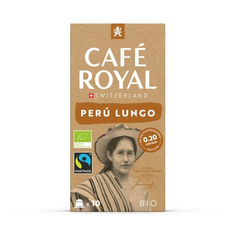 Café Royal Peru Lungo Bio – Nespresso®-compatibele Kaffeekapseln, 100% Arabica uit Peru, romig, Intensität 5/12, Fairtrade, 100 Kapseln