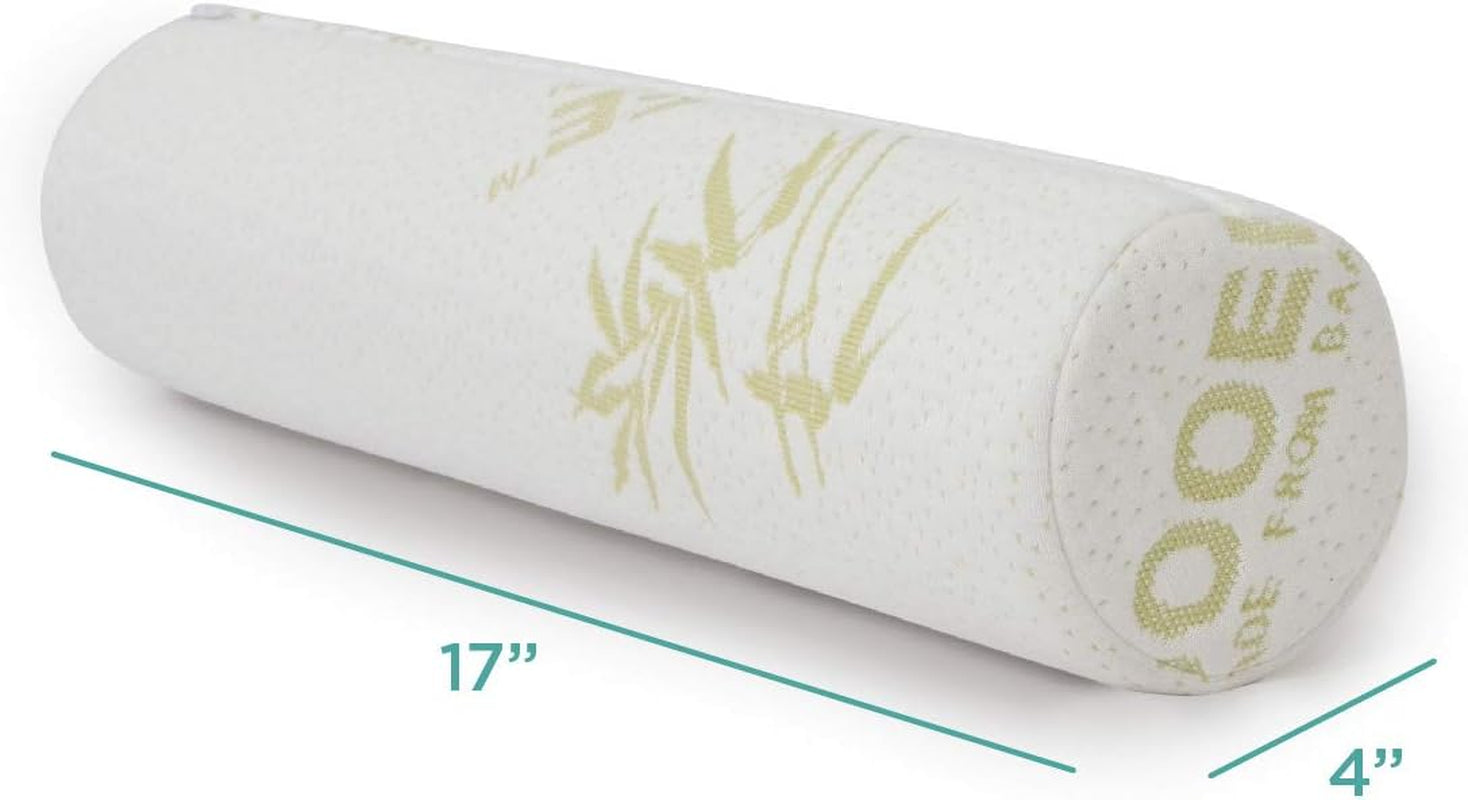 Milliard visco-schuim nekrol met wasbare hoes, Oeko-Tex gecertificeerd, gemiddelde hardheid, 10x43cm, perfect voor allergieën, reiskussen, rond nekkussen, positioneringsrol, knierol Cervicale orthopedische kussens Naty Shop