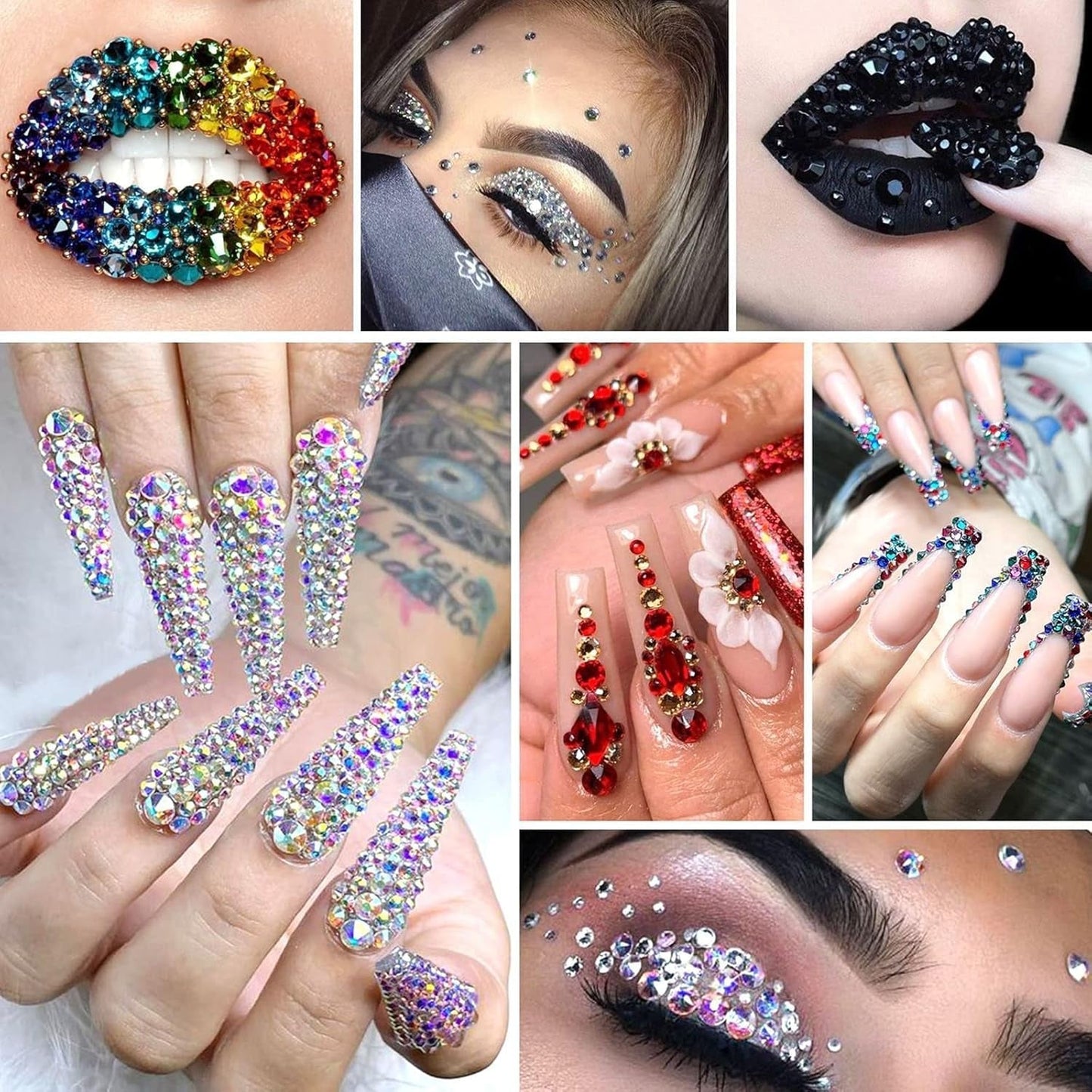 4200 stuks nail art strass steentjes, 36 kleuren glitterstenen, nageldecoratie stenen voor nail art accessoires en strass steentjes helder kristal met strass selectie pincet en rilpen