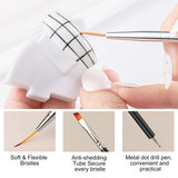 6 Stück Doppel-Ende Nagel Pinsel, Nageldesign Pinsel, Doppel-Ende Nail Art Pinsel Kit Professionelle Maniküre Werkzeuge Kit (Zwart)