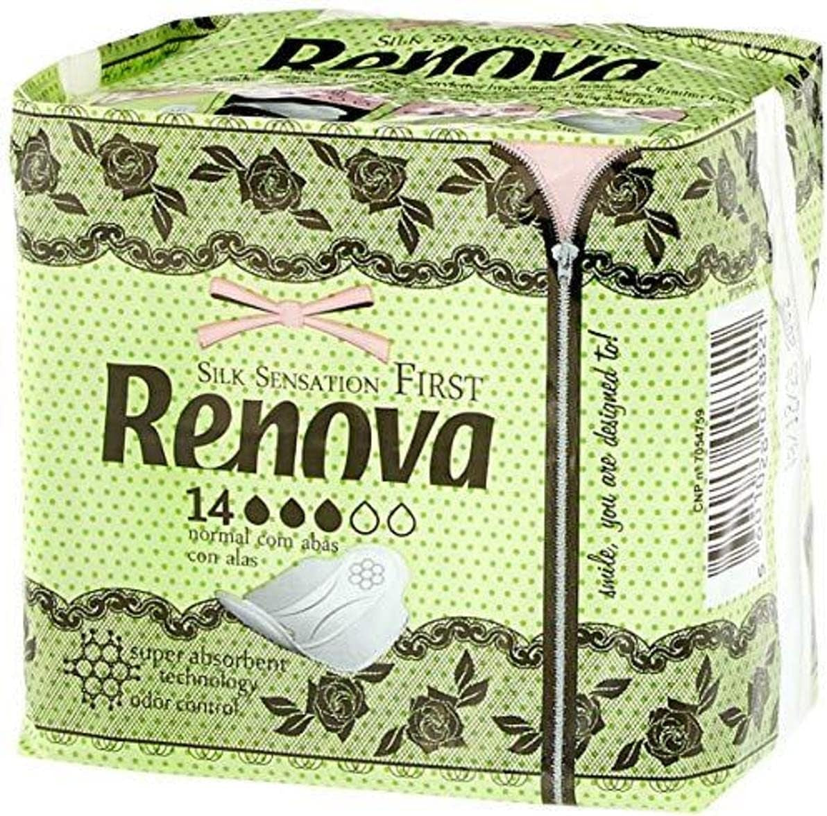 Renoveer de eerste normale kompressen met vleugels | 14 tabletten | Ultradun en superabsorberend