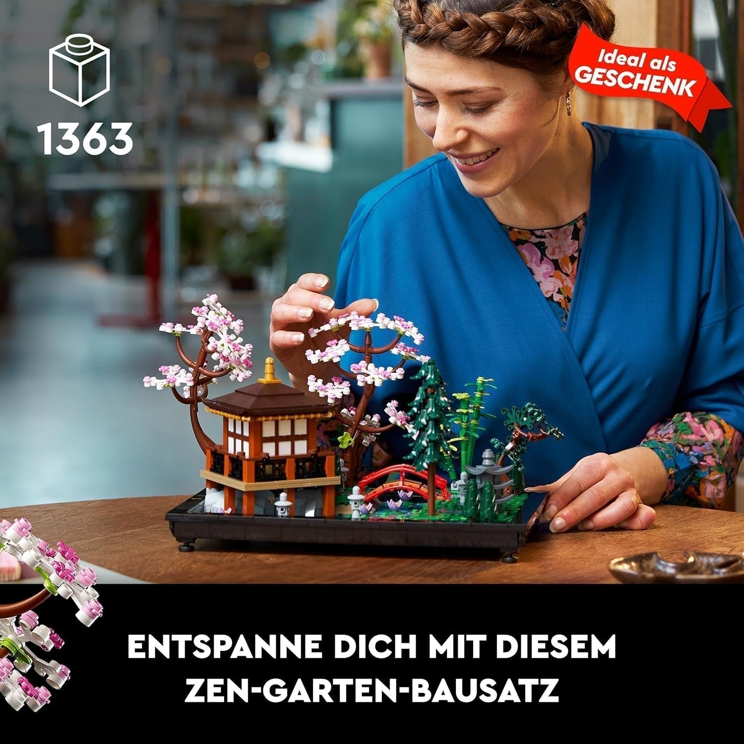 Lego Icons Garden Of Silence - Zen-botanische tuinset voor volwassenen met lotusbloemen - Aanpasbare, Japans geïnspireerde bureaudecoratie - Cadeau voor dames en heren 10315 Bouwsets Besuche in LEGO-Store
